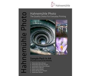 HAHNEMUEHLE Photo Sample Pack A4 Glossy & Matte Photo Paper 200-310 gsm - 7 Qualities incl. Satin, Luster, Pearl & Silk Baryta - 14 Sheets