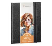 Hahnemühle Watercolour Book Deckle Edge Watercolour Book with Ripped Edges, 100% Cotton, 250 g/m², Matte, 30 Sheets/60 Pages (approx. 10.3 x 15.3 cm/Portrait Format)