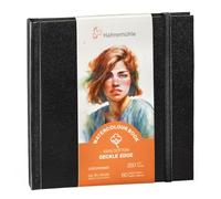 Hahnemühle Watercolour Book Deckle Edge Watercolour Book with Ripped Edges, 100% Cotton, 250 g/m², Matte, 30 Sheets/60 Pages (approx. 14 x 14 cm)