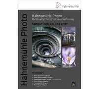 Hahnemuhle 10603604 Photo Paper White Matt A3+ | 14-sheet photo sample pack with glossy, luster and matte finishes for photography, printing and testing
