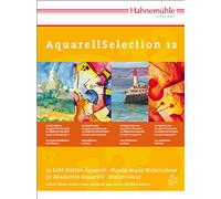 Hahnemuhle Aquarell Selection Pad - 12 Different Watercolour Papers 24 x 32cm OS