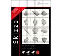 HAHNEMULHE 2 Drawing Pads 96 g/m2 100 Sheets + Set of 6 Pencils H, B, B2, B4, B6