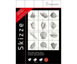 HAHNEMULHE 2 Drawing Pads 96 g/m2 100 Sheets + Set of 6 Pencils H, B, B2, B4, B6