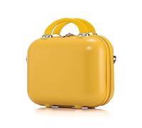 HAHONIA 14Inch Vanity Cases with Soft Handle, Portable Hard Shell Makeup Travel Case for Women Girl, Waterproof Makeup Travel Case for Skincare, Orange
