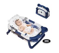 HAHONIA Baby Bath Tub Bear, Foldable Bathtub with Integrated Thermometer, Childrens Shower Bath Tubs for Toddler 0-15 Months