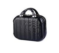 HAHONIA Hard Shell Vanity Cases with Elastic Band and Zipper, Portable Waterproof ABS Beauty Case, Cosmetic Case for Women Girl, Black, L