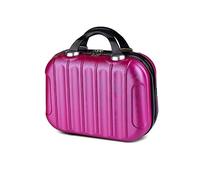 HAHONIA Hard Shell Vanity Cases with Elastic Band and Zipper, Portable Waterproof ABS Beauty Case, Cosmetic Case for Women Girl, Rose, L