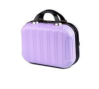 HAHONIA Hard Shell Vanity Cases with Elastic Band and Zipper, Portable Waterproof ABS Beauty Case, Cosmetic Case for Women Girl, Light Purple, L