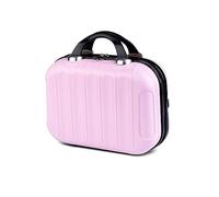 HAHONIA Hard Shell Vanity Cases with Elastic Band and Zipper, Portable Waterproof ABS Beauty Case, Cosmetic Case for Women Girl, Light Pink, L