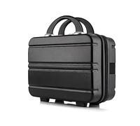 HAHONIA Shell Vanity Cases for Girl, Portable Hand Luggage Cosmetic Case with Zipper, Waterproof Makeup Travel Case for Women, Black, L