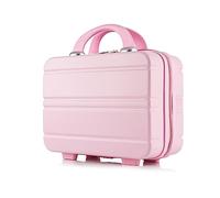 HAHONIA Shell Vanity Cases for Girl, Portable Hand Luggage Cosmetic Case with Zipper, Waterproof Makeup Travel Case for Women, Pink, L