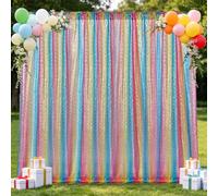 Hahuho Rainbow Sequin Backdrop Curtain, 1PCS 4FTx8FT Glitter Backdrop Curtain for Parties, Christmas, Wedding, Party Decoration（1 Panels, 4FT x 8FT, Rainbow