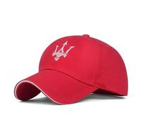 HAHYHL Baseball Cap Hat with Car Emblem Logo Embroidery for Maserati GranTurismo,Cotton Athletic Adjustable Cooling Breathable Sun Hat Sports Cap for Men Women,Red