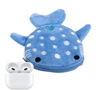 Hai Money Bag-Cute Child Agdial Exchange for Boys | Cartoon Shark Coin Pocket with Zipper, Soft Storage for Headphones, Cards and Keys, Perfect Min-Letter for , blue, Se référer au