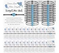 Haiabei 24 Sets Forget Me Not Flower Wish Bracelet Funeral Favors Memorial Bracelet Blue Flower Bereavement Keepsake Bracelets with Greeting Sympathy Cards Bags for Guest Memoria Remembrance Presents