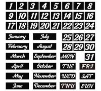 Haiabei 50Pcs Magnetic Fridge Calendar: Modern Black Rectangular Magnetic Calendar for Office, Refrigerator, Whiteboard - 12 Months, 7 Days, 31 Numbers - Plastic Material