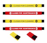 Haiabei Warning Sign, Nylon, Closed for Cleaning & Maintenance, Magnetic Door Mount, 42 x 3.5 Inches, Red and Yellow, Warning Style