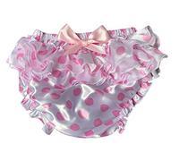 Haian ABDL Rhumba PVC Satin Ruffle Pull-On Plastic Pants (Large, White)