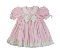 Haian Custom Pink PVC Adult Baby Sissy Dress (White Bow) (White PVC Bow, L)