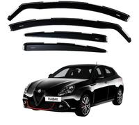 Haibak Wind Deflectors Set Compatible With Alfa Romeo Giulietta 2010-2020 | 5-Door Hatchback | 4 pcs Tinted In-Channel Window Deflectors