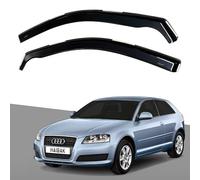 Haibak Wind Deflectors Set Compatible With Audi A3 8P 3-Doors 2004-2012 2pcs Tinted in Channel Fitment