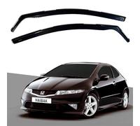 Haibak Wind Deflectors Set Compatible With Honda Civic MK8 3 Door 2006-2012 2pcs Tinted in Channel Fitment