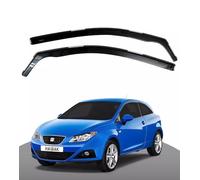 Haibak Wind Deflectors Set Compatible with Seat Ibiza MK4 6J 2009-2017 | 2-Piece Car Window Deflectors | Tinted In-Channel Rain Guards for 2-Door Hatchback