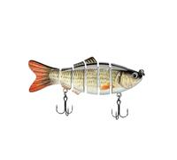 Haibinsuo 10CM/19.4G Sinking Fishing Lure with Sharp Hook 6-Section Multi-jointed Swimbait Realistic 3D Eyes Artificial Hard Bait A