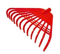 Haibinsuo 12/21 Tines Leaf Rake Tempered Plastic Rake Head Collecting Leaves Debris Garden Tool Yard Grass Clean Tool for Gardening Camping Red 21