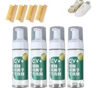 Haibus Sneaker Cleaning Kit - Active Foam Cleaner Conditioner with Soft Bristle Brush - for White Shoes, Tennis, Canvas, Athletic Sneakers - No Water Needed, 150ml,4PCS