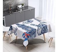 Haichrin Union Jack Tablecloth - Thickened Cotton Linen Table Cover, British Flag Waterproof Wipeable Table Cloth Protector for Jubilee Decorations 2022 (4, 90 x 140cm)
