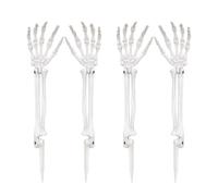 HAICN 2 Pairs Halloween Skeleton Stakes Decorations Zombie Ghost Arm Stakes Skull Arms Hands Stake Fake Human Hand Bone Scary Ornament for Garden Lawn Graveyard Decor