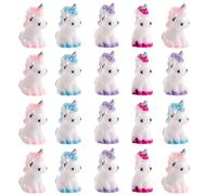 HAICN 20Pcs Micro Unicorn Miniature Figurines Fairy Garden Miniature Micro Landscape Decor Mini Toys for Plants Accessories Artificial Resin for Home Dollhouse Decoration Plants Accessories, 4 Colors