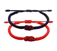 HAICN 2Pcs Couples Bracelets Gifts Adjustable Couple Friendship Rope Bracelet Romantic Birthday Anniversary Christmas Valentines Gifts for Boyfriend and Girlfriend