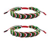 HAICN 2Pcs Palestine Style Handmade Bracelets Palestine Souvenir Bracelet Adjustable Layered Woven Bracelet Jewelry Gifts for Men Women