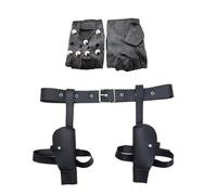 HAICN 2Pieces Halloween Thigh Holsters Costume Set Leather Drop Leg Holster Gloves Party Costume Dress-Up Accessories for Women Cosplay Performance