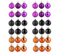 HAICN 36Pieces Baubles Ornaments Multicolor Tree Baubles Balls The Perfect Glitter Balls for Holiday DIY Party Decorations Drops （3cm）(Halloween)
