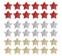 HAICN 36Pieces Star Baubles Glitter Star-shaped Pendants Christmas Tree Ornament Red Gold Silver Winter Christmas Party Wedding Decor for Home