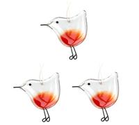 HAICN 3pcs Resin Christmas Tree Decorations Robin Christmas Decorations Robin Bird Shaped Ornaments Robins Hanging Decoration for Xmas Party Supplies Tree Decor