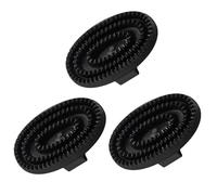 HAICN 3Pieces Horse Rubber Curry Comb Grooming Brush with Loop Handle Rubber Hair Remover Comb for Shedding Horse Supplies(Random Colors)