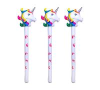 HAICN 3Pieces Inflatable Unicorn Stick Animals Inflatables on a Stick Toys Bow Up Hammer Pool Toy for Kids Filler Party Bag