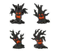 HAICN 4Pieces Halloween Spook House Aquarium Decoration Mini Spooky Table Micro Landscape Ornament Resin Fish Tank Craft Aquarium Decorations for Haunted House Village Accessories