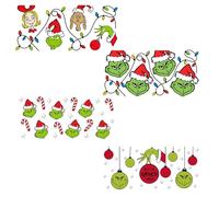 HAICN 4Pieces Monster Cup Wrap Transfer Stickers Glass Wrap Transfer Sticker Cute Themed Cartoon Pattern on Transfers Decals for DIY Crafts Vintage
