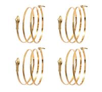 HAICN 4Pieces Snake Armband Swirl Gold Adjustable Cuff Armlet Snake Spiral Upper Bracelet Egyptian Costume Accessory for Women