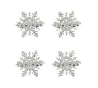 HAICN 4Pieces Snowflake Hair Clips Silver Glitter Snowflake Bobby Pins Xmas Hair Barrettes Party Favor for Women Girls Hair Accessories