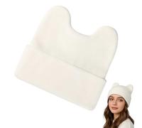 HAICN Adventure-Themed Hat Knitted Costume Time Cap White Bunny Costume Cap White Plush Bunny Ears Warm Hat Anime Adventure Plush Cosplay Beanie Hat for Halloween Party Cosplay