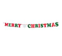 HAICN Merry Christmas Bunting Garland Xmas Banner Felt Garland Flags Red Green Letters Christmas Party Home Decoration for Home Indoor Outdoor