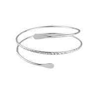 HAICN Upper Arm Cuff Bracelet Multi-layer Crossing Arm Bracelet Silver Adjustable Minimalist Style Punk Metal Jewellery for Wome Girls
