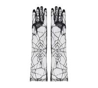 HAICN Women's Spider Web Gloves Long Black Gloves Black Lace Gloves Elbow Length Gloves Ladies Hand Sleeves for Halloween Cosplay Party Costume Accessories