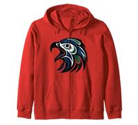 Haida Eagle Tribal Design - Pacific Northwest Indigenous Art Zip Hoodie